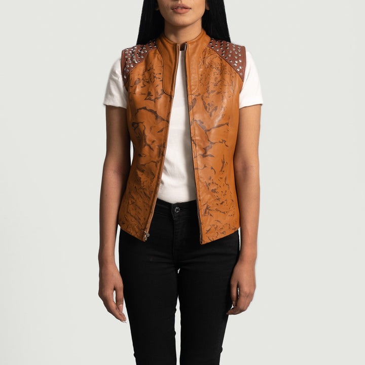 Westina Tan Dye Leather Vests - Image 5