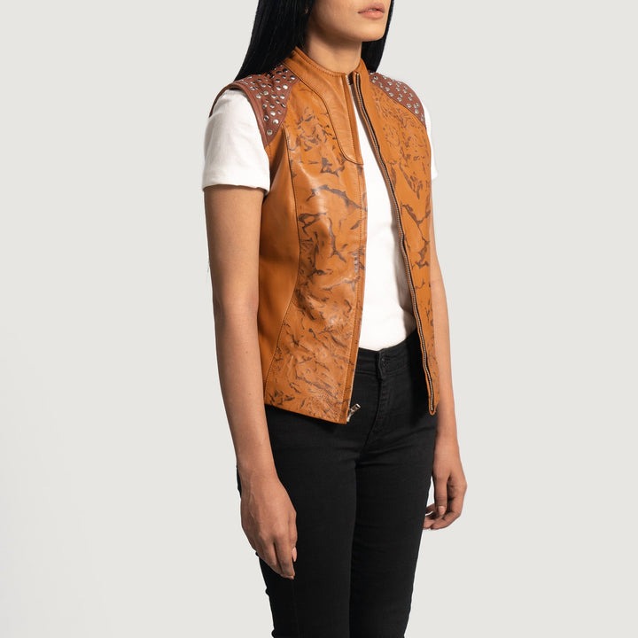 Westina Tan Dye Leather Vests - Image 3